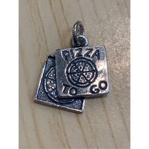 .925 Pizza Box Sterling Silver Jewelry Charm #food #snack #pizza
